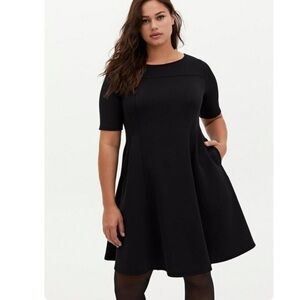 Torrid Black Scuba A-Line Midi Dress